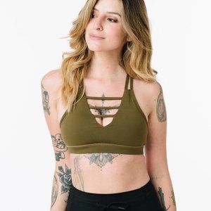 Olive Grid Bra